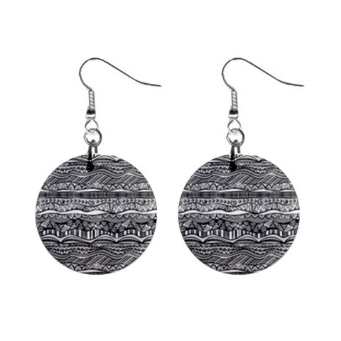 Ethno Seamless Pattern Mini Button Earrings from ArtsNow.com Front