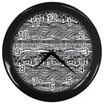 Ethno Seamless Pattern Wall Clock (Black)