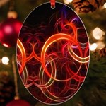 Construction Background Geometric UV Print Acrylic Ornament Oval