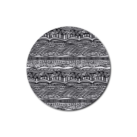 Ethno Seamless Pattern Rubber Round Coaster (4 pack) from ArtsNow.com Front