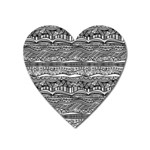 Ethno Seamless Pattern Heart Magnet