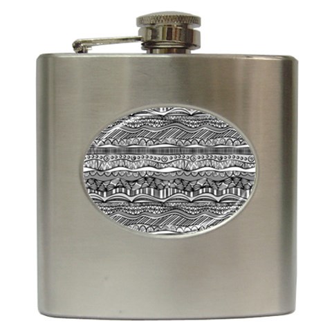 Ethno Seamless Pattern Hip Flask (6 oz) from ArtsNow.com Front
