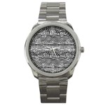 Ethno Seamless Pattern Sport Metal Watch