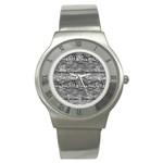 Ethno Seamless Pattern Stainless Steel Watch