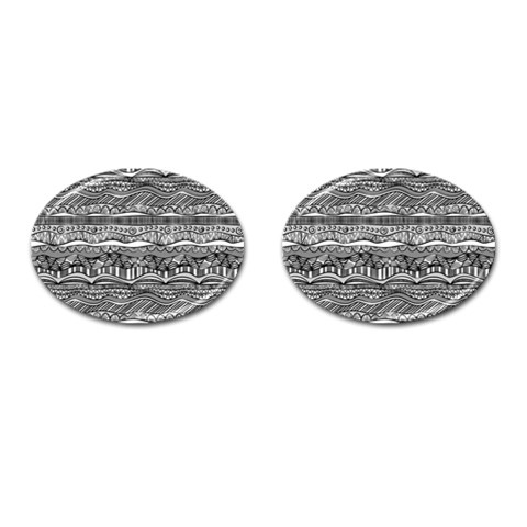 Ethno Seamless Pattern Cufflinks (Oval) from ArtsNow.com Front(Pair)