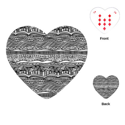Ethno Seamless Pattern Playing Cards Single Design (Heart) from ArtsNow.com Front