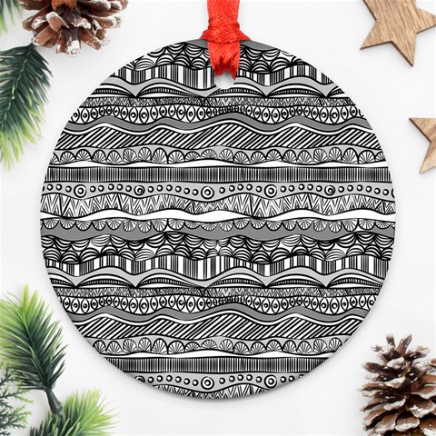 Ethno Seamless Pattern Round Ornament (Two Sides) from ArtsNow.com Front