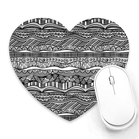 Ethno Seamless Pattern Heart Mousepad from ArtsNow.com Front