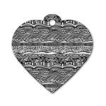 Ethno Seamless Pattern Dog Tag Heart (Two Sides)