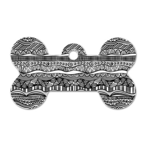 Ethno Seamless Pattern Dog Tag Bone (Two Sides) from ArtsNow.com Front