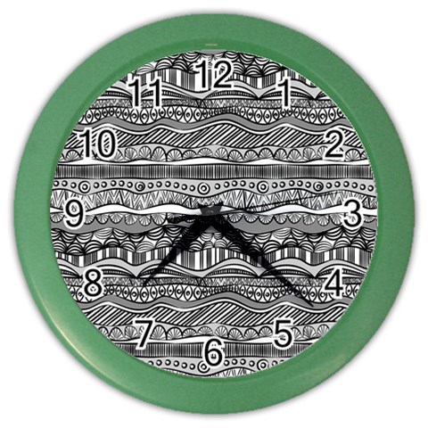 Ethno Seamless Pattern Color Wall Clock from ArtsNow.com Front