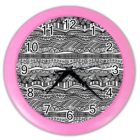 Ethno Seamless Pattern Color Wall Clock from ArtsNow.com Front