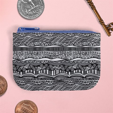Ethno Seamless Pattern Mini Coin Purse from ArtsNow.com Front