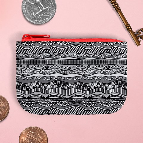 Ethno Seamless Pattern Mini Coin Purse from ArtsNow.com Front