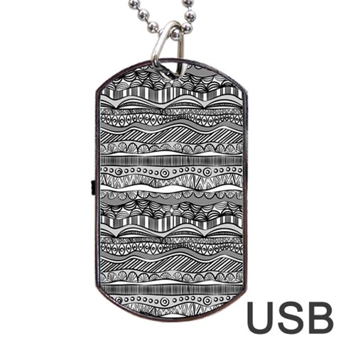 Ethno Seamless Pattern Dog Tag USB Flash (One Side) from ArtsNow.com Front
