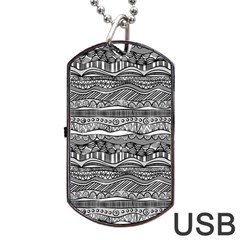 Ethno Seamless Pattern Dog Tag USB Flash (Two Sides) from ArtsNow.com Front