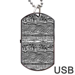 Ethno Seamless Pattern Dog Tag USB Flash (Two Sides) from ArtsNow.com Back