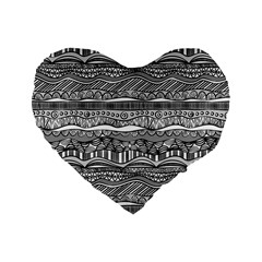 Ethno Seamless Pattern Standard 16  Premium Heart Shape Cushions from ArtsNow.com Front