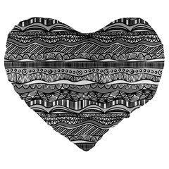 Ethno Seamless Pattern Large 19  Premium Heart Shape Cushions from ArtsNow.com Front