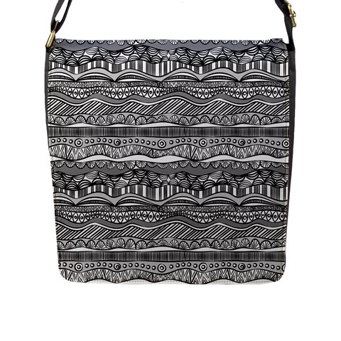 Ethno Seamless Pattern Flap Closure Messenger Bag (L) from ArtsNow.com Front