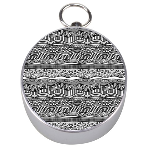 Ethno Seamless Pattern Silver Compasses from ArtsNow.com Front