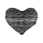 Ethno Seamless Pattern Standard 16  Premium Flano Heart Shape Cushions