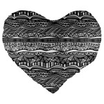 Ethno Seamless Pattern Large 19  Premium Flano Heart Shape Cushions