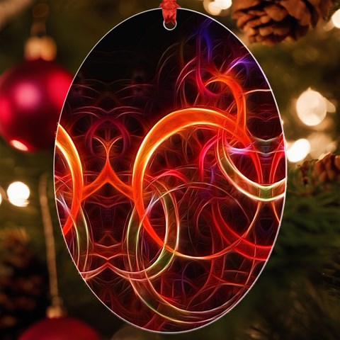Background Fractal Abstract UV Print Acrylic Ornament Oval from ArtsNow.com Front