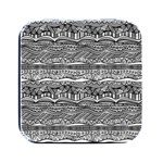Ethno Seamless Pattern Square Metal Box (Black)