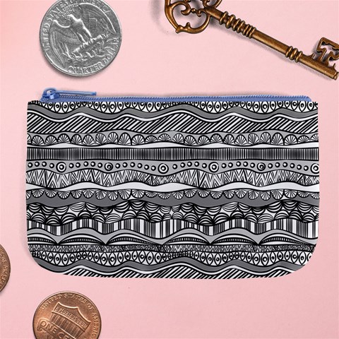 Ethno Seamless Pattern Large Coin Purse from ArtsNow.com Front