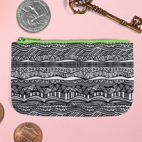 Ethno Seamless Pattern Large Coin Purse from ArtsNow.com Front
