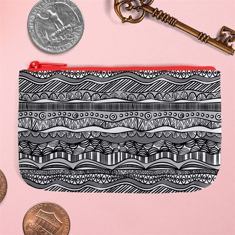 Ethno Seamless Pattern Large Coin Purse from ArtsNow.com Front