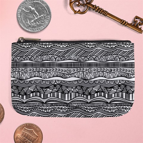 Ethno Seamless Pattern Large Coin Purse from ArtsNow.com Front