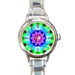 Ornament Kaleidoscope Round Italian Charm Watch
