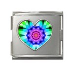 Ornament Kaleidoscope Mega Link Heart Italian Charm (18mm)