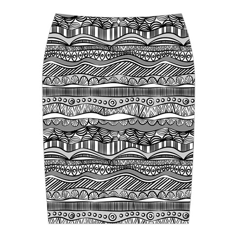 Ethno Seamless Pattern Midi Wrap Pencil Skirt from ArtsNow.com Back