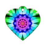 Ornament Kaleidoscope Dog Tag Heart (One Side)