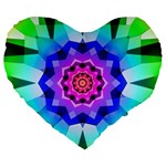 Ornament Kaleidoscope Large 19  Premium Flano Heart Shape Cushions