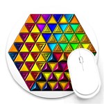 Cube Diced Tile Background Image Round Mousepad