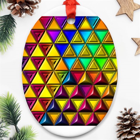 Cube Diced Tile Background Image Ornament (Oval) from ArtsNow.com Front