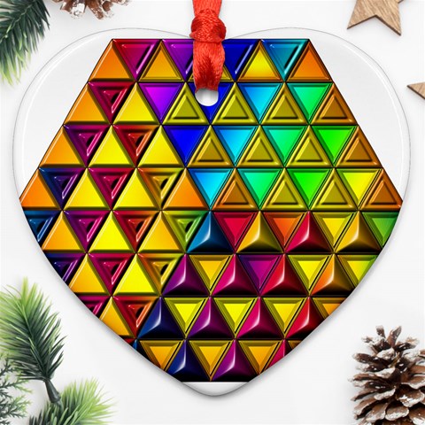 Cube Diced Tile Background Image Ornament (Heart) from ArtsNow.com Front