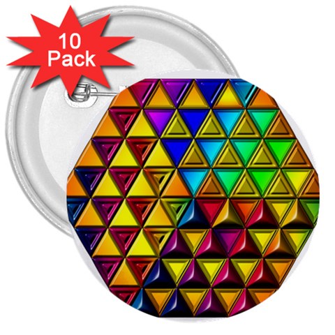 Cube Diced Tile Background Image 3  Buttons (10 pack)  from ArtsNow.com Front