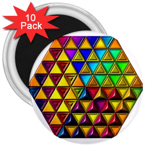 Cube Diced Tile Background Image 3  Magnets (10 pack)  from ArtsNow.com Front