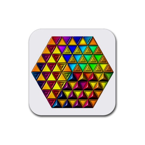 Cube Diced Tile Background Image Rubber Coaster (Square) from ArtsNow.com Front