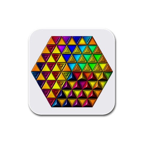 Cube Diced Tile Background Image Rubber Square Coaster (4 pack) from ArtsNow.com Front