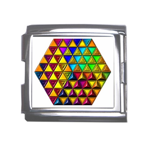 Cube Diced Tile Background Image Mega Link Italian Charm (18mm) from ArtsNow.com Front