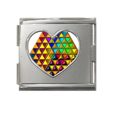 Cube Diced Tile Background Image Mega Link Heart Italian Charm (18mm) from ArtsNow.com Front