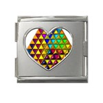 Cube Diced Tile Background Image Mega Link Heart Italian Charm (18mm)
