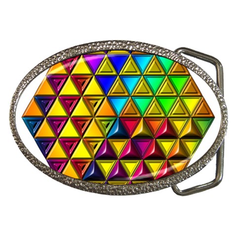 Cube Diced Tile Background Image Belt Buckles from ArtsNow.com Front