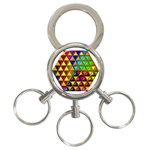 Cube Diced Tile Background Image 3-Ring Key Chain